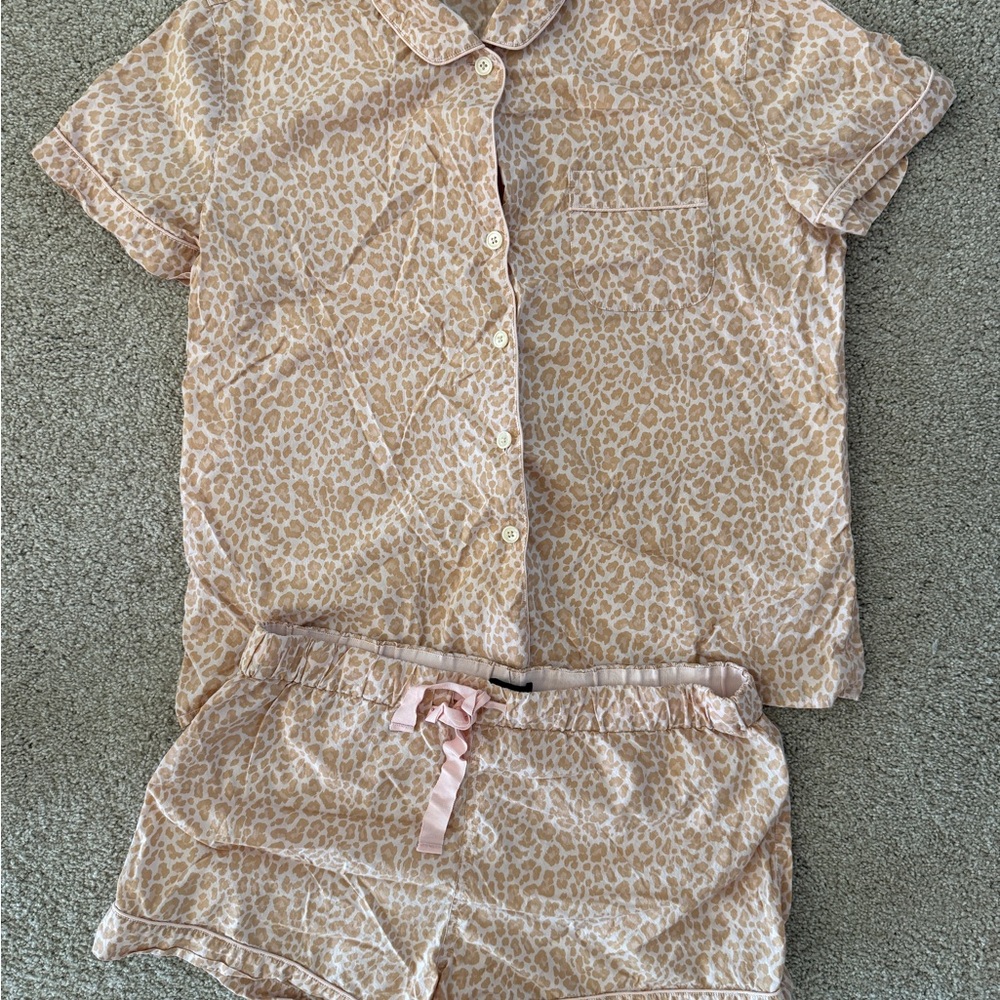 J Crew Animal Print Short Pajama Set - Medium